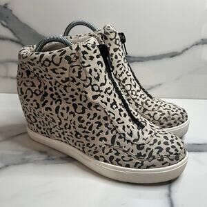 Coconuts by Matisse Women's Cheetah Print Wedge Sneaker Long Live Boot Sz 8